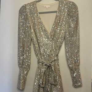 Short long sleeve sequin GB dress